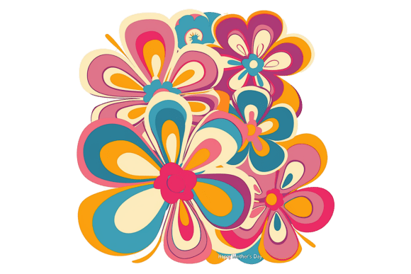 Download Hippie Flowers Background 60s Png - 60s Collection